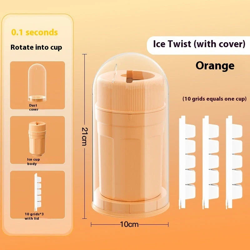 Versatile ice tray with rotating release mechanism, leak-proof lid, and stackable design for effortless frozen creations