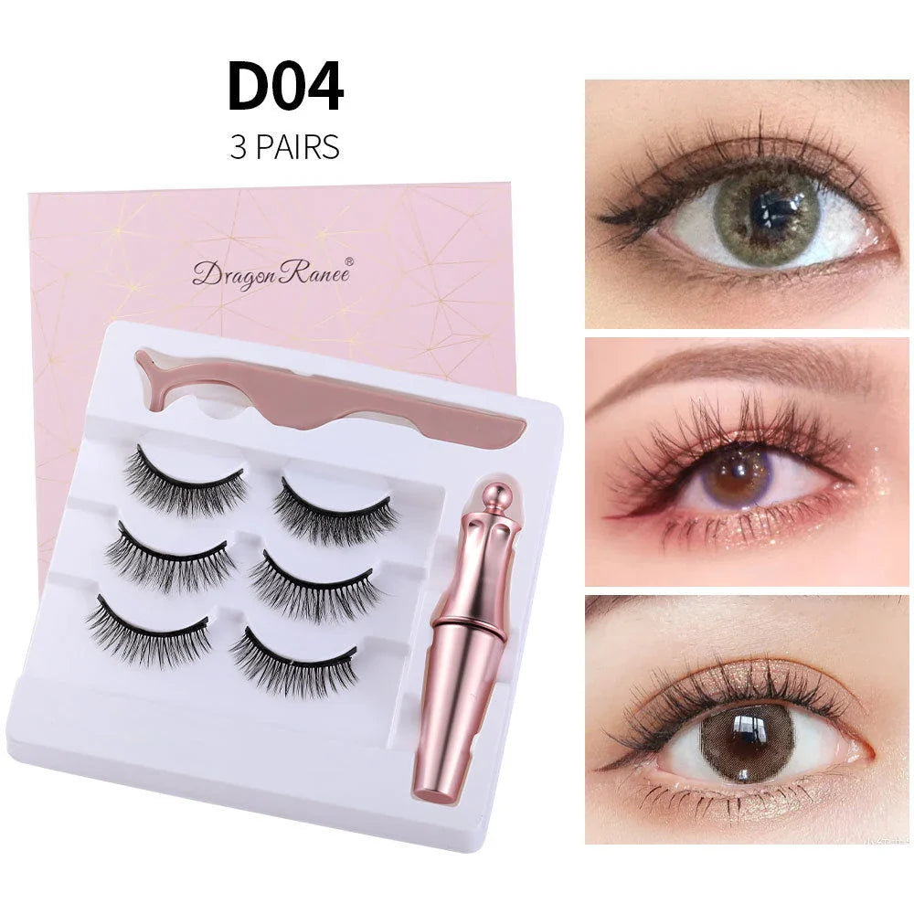 Magnetic Lash and Eyeliner Set with Premium Faux Mink Lashes, Magnetic Eyeliner, and Applicator Tools