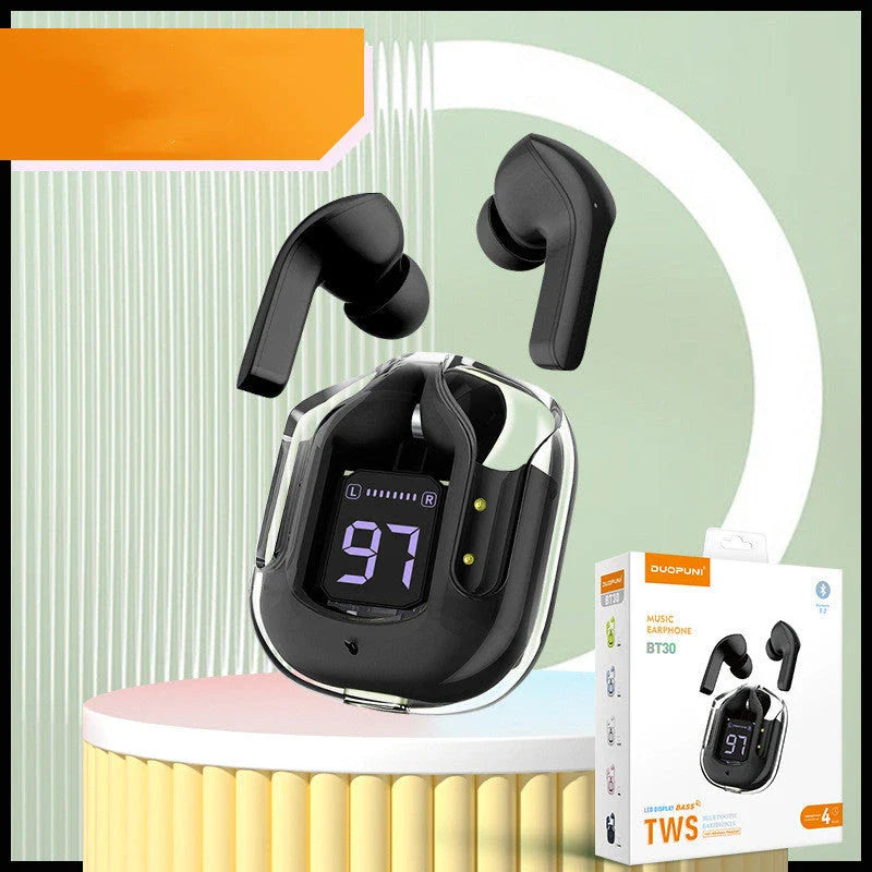 Wireless Bluetooth Earbuds with Digital Display, Noise Reduction, and Long Battery Life
