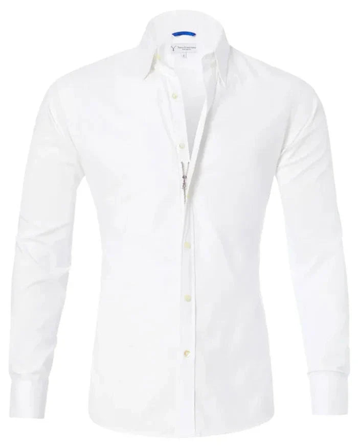 Stylish Long Sleeve Shirt with Zipper and Button Design for Men in Various Colors