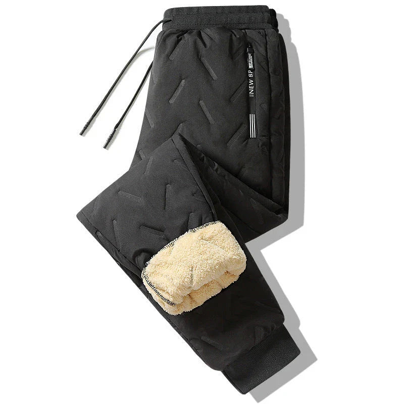 Premium fleece-lined winter pants for men in various colors and styles
