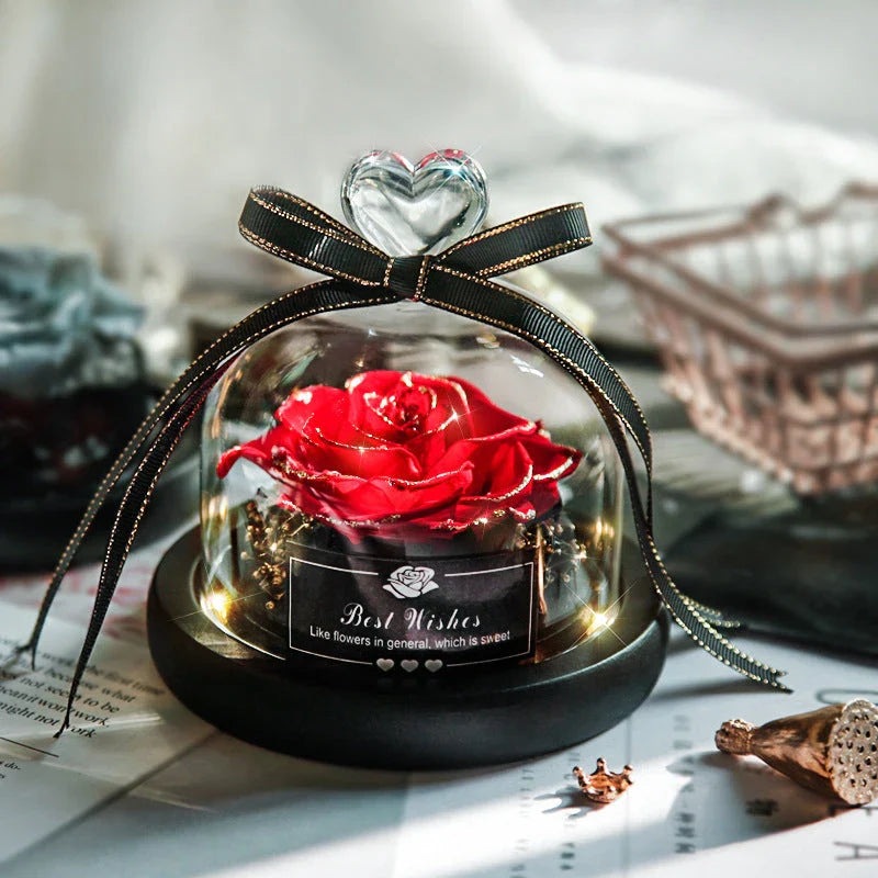 Enchanting Eternal Rose Flower Decor with Mesmerizing LED Lighting