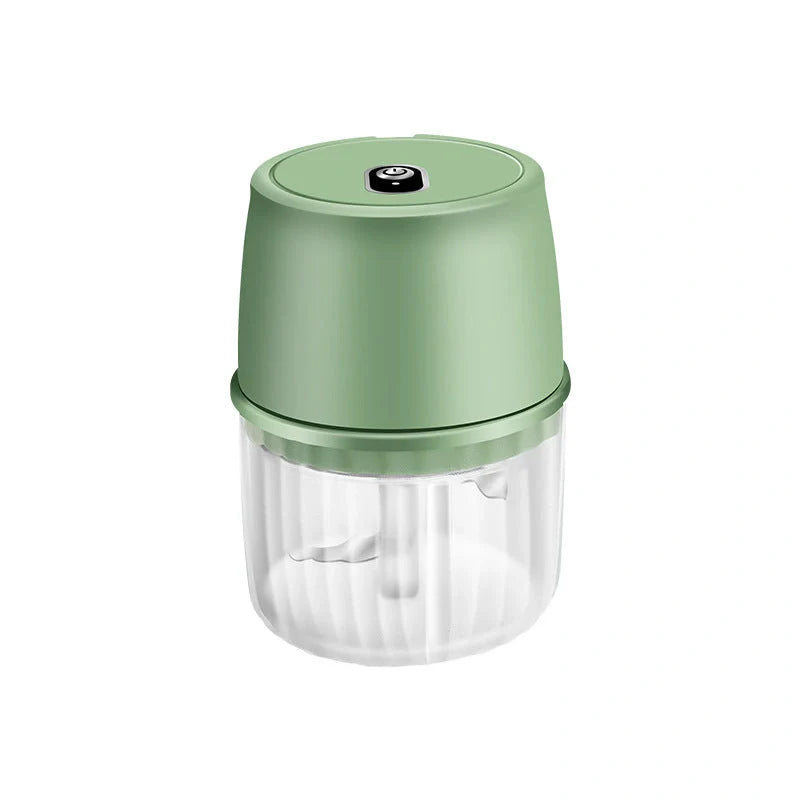 Compact USB Rechargeable Electric Garlic Press and Food Chopper with Stainless Steel Blades, Soft-Grip Lid, and Non-Slip Base