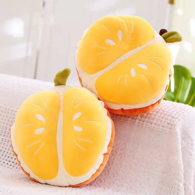 Plush toy doll in durian and orange designs, 27cm and 16cm sizes, for infants 0-3 years.