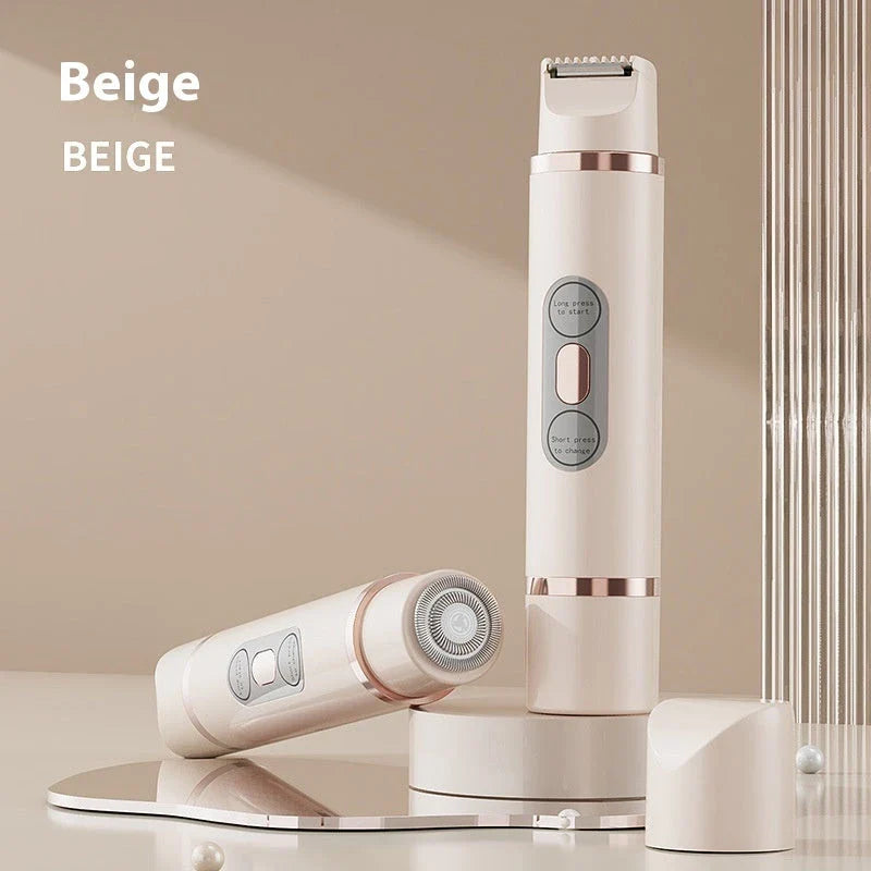 Dual-head electric shaver for women's painless hair removal on face, arms, legs, and bikini area