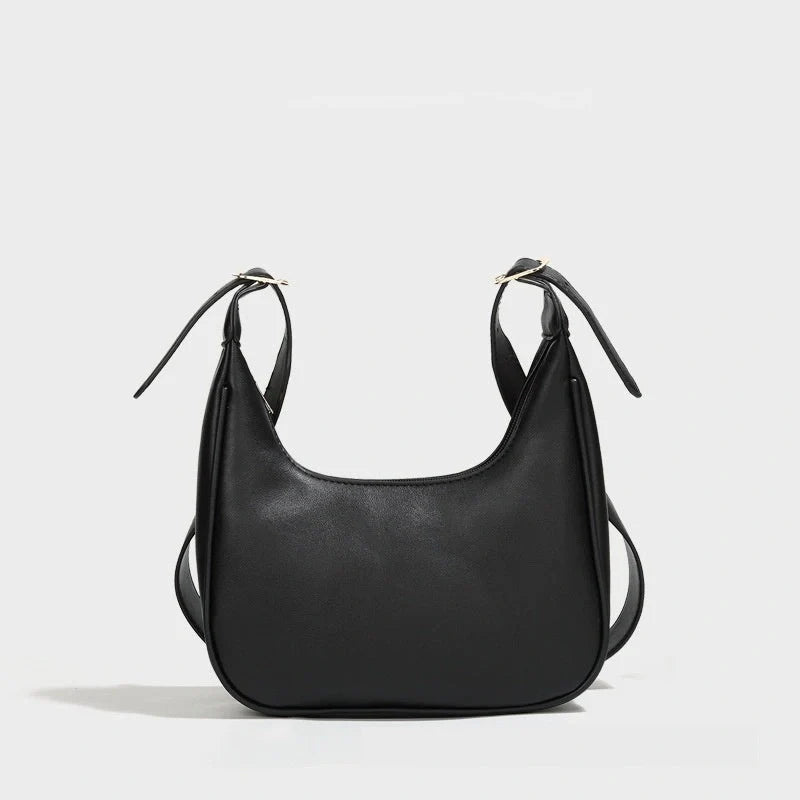 Stylish women's crossbody dumpling bag in soft PU with a crescent shape