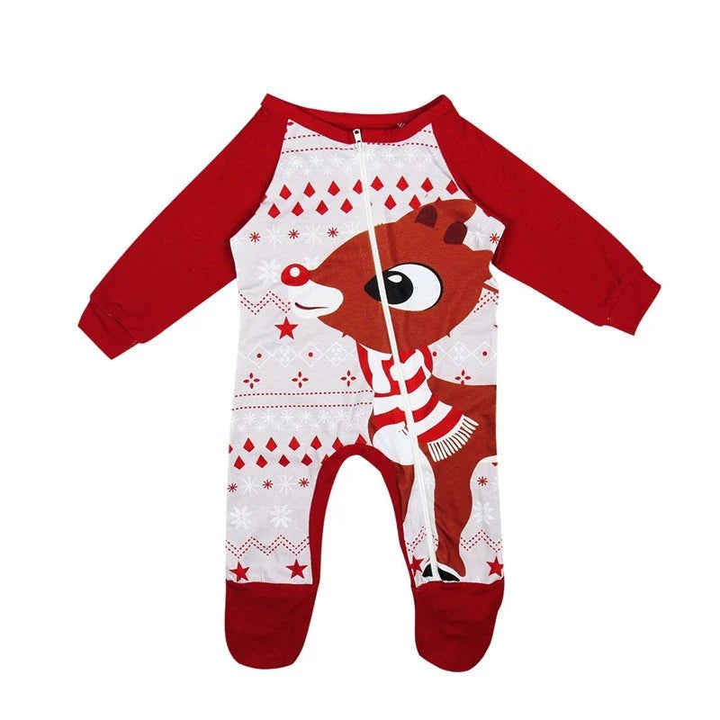 Family Christmas Matching Pyjamas in Festive Fox Design - Cosy cotton sleepwear for the whole clan