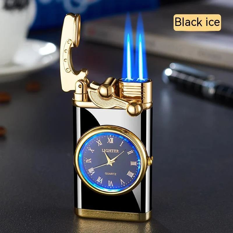 Multipurpose Butane Lighter and Wrist Watch Combo with Adjustable Flame, Durable Construction, and Stylish Design