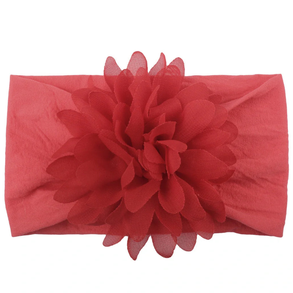 Handcrafted chiffon flower baby headband for little princesses, available in various colours and styles.