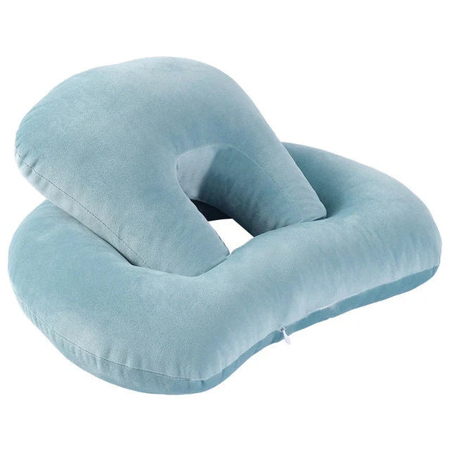 Comfortable U-Shaped Desk Neck Pillow with Plush Velvet Exterior and Adjustable Arm Rest Support