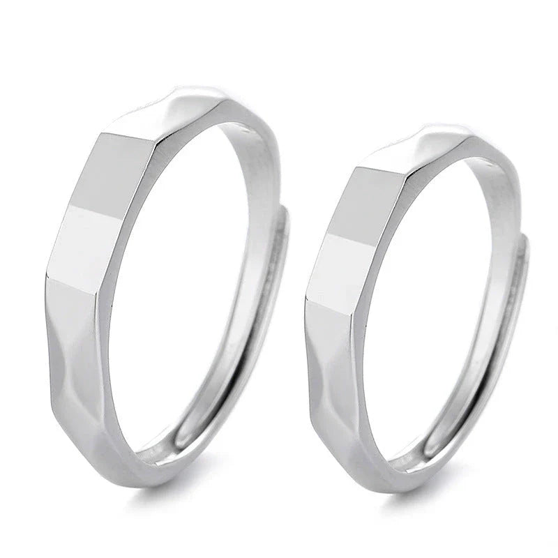 Elegant S925 sterling silver rings with a hidden love pattern design, adjustable sizing for a personalized fit.