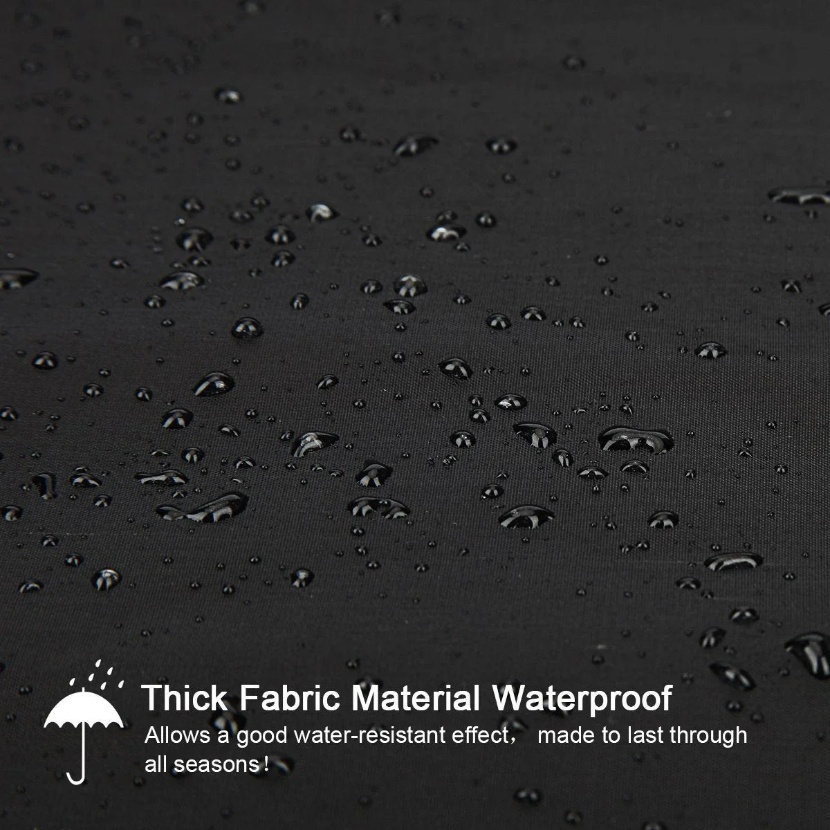 Premium heavy-duty outdoor grill cover made of durable 210D Oxford cloth with water-resistant silver coating and secure locking rope for all-weather protection