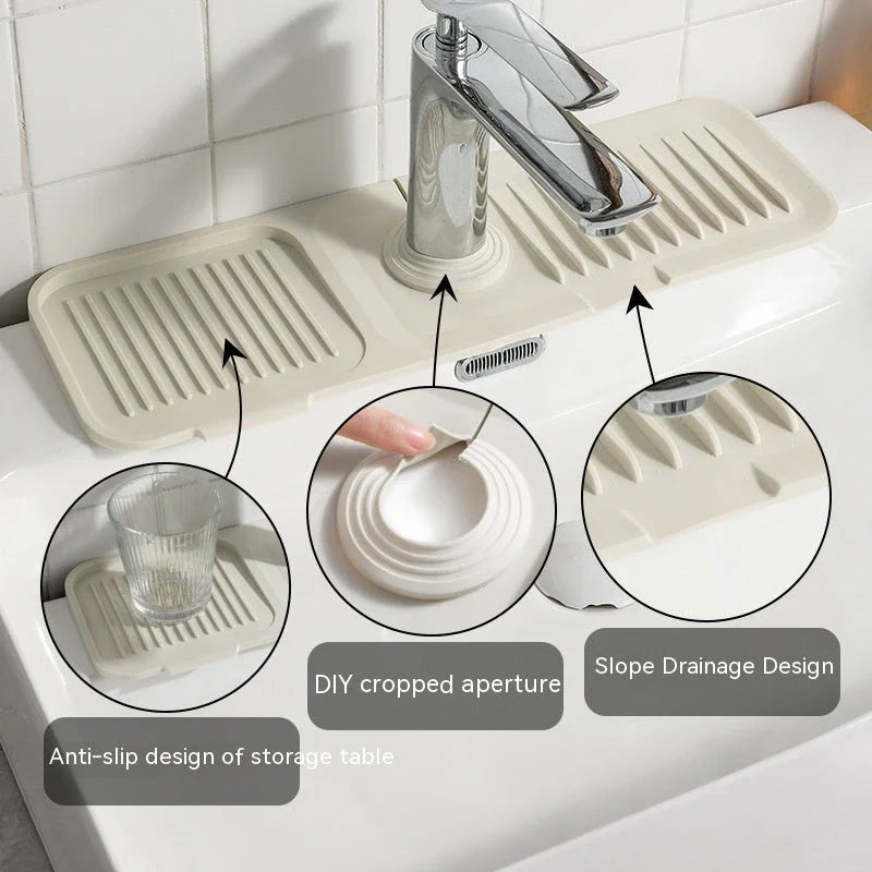 Versatile Silicone Faucet Splash Guard for Kitchen and Bathroom