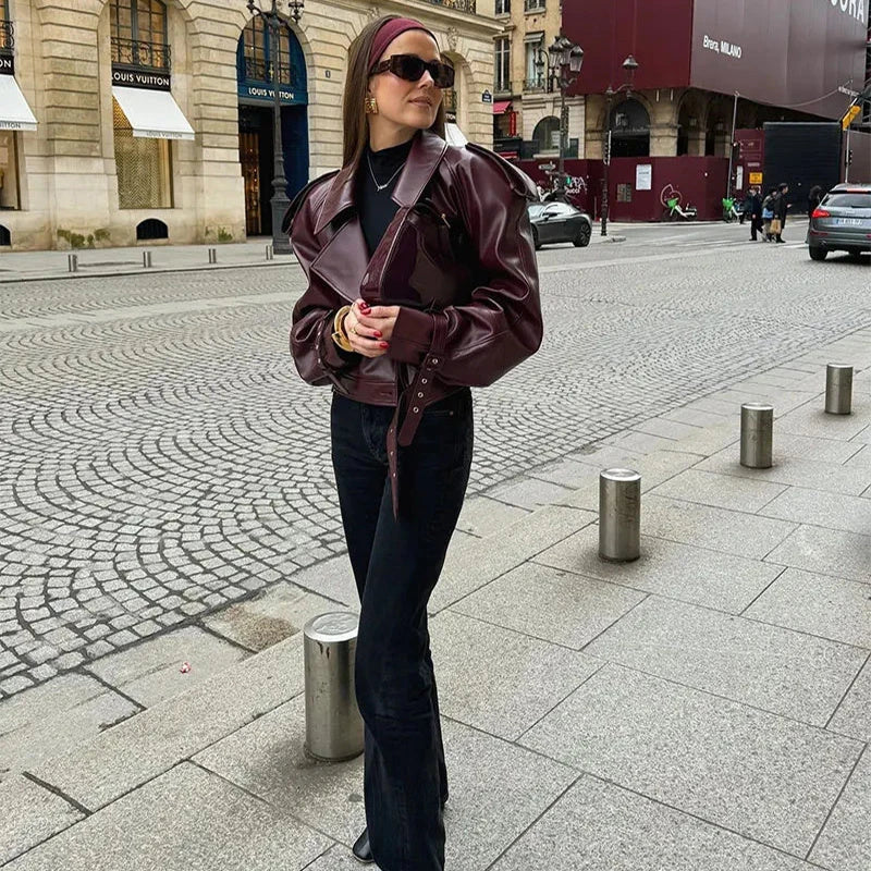 Stylish leather jacket in a range of classic British colours, featuring a unique cropped design and soft, supple material for all-day comfort