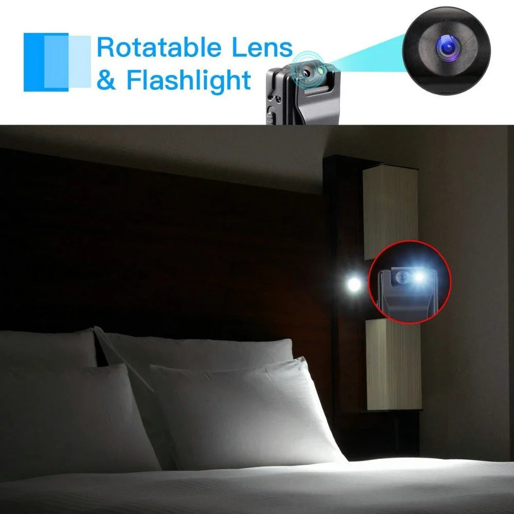 Durable magnetic digital recorder with 1080P HD video, rotating lens, and motion detection features