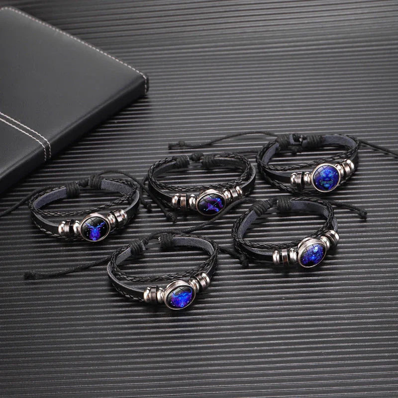 Zodiac Constellation Bracelet in Braided Design for Men, Women, and Kids