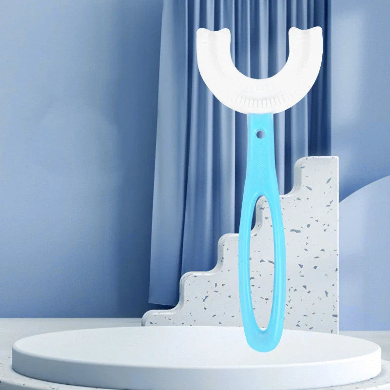 U-Shaped Soft Rubber Toothbrushes for Kids in Vibrant Colors