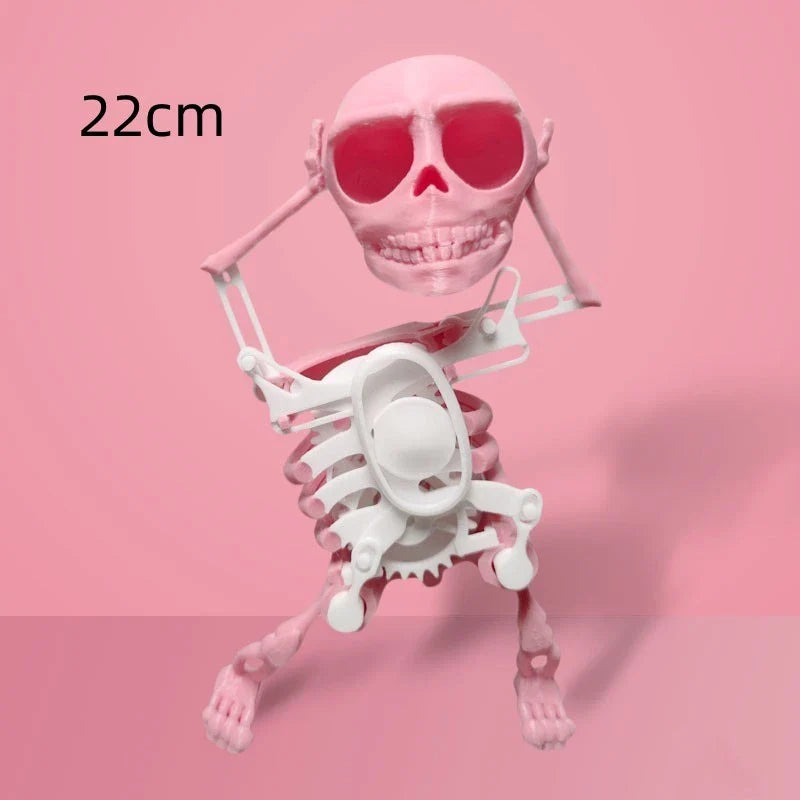 Customizable 3D Skull Desktop Toy with Gravity-Defying Design, Available in White, Pink and White, Red and Green, and Purple and White Color Options