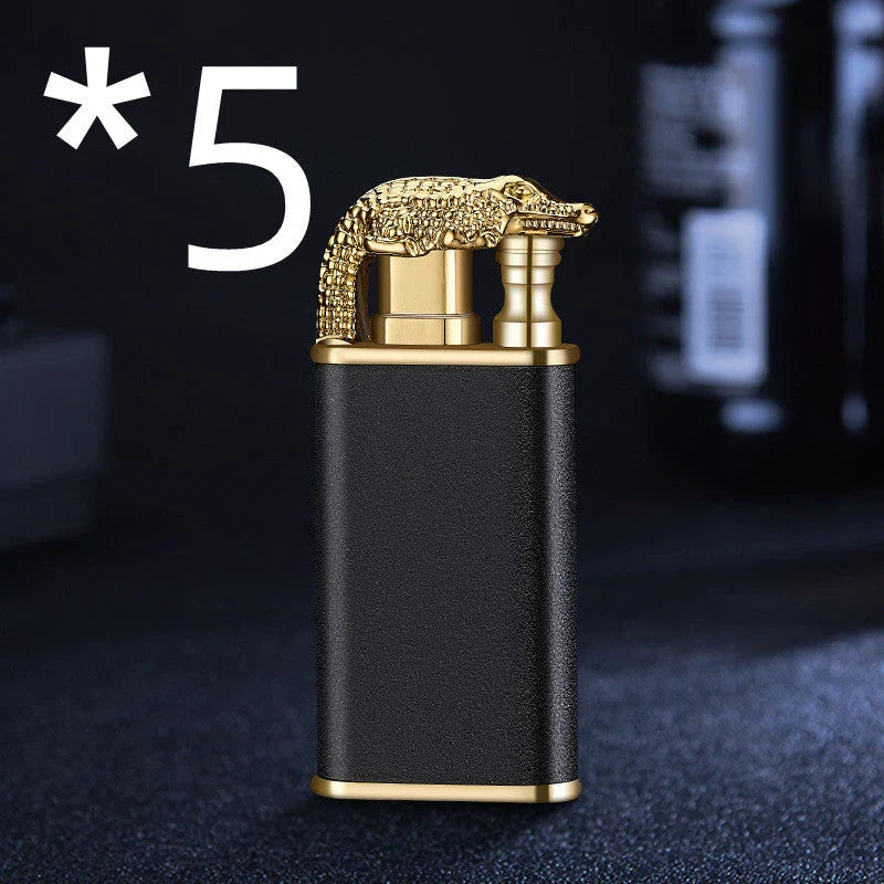 Sleek flame lighter with captivating marine-inspired designs, featuring a powerful dual-flame system for versatile outdoor use