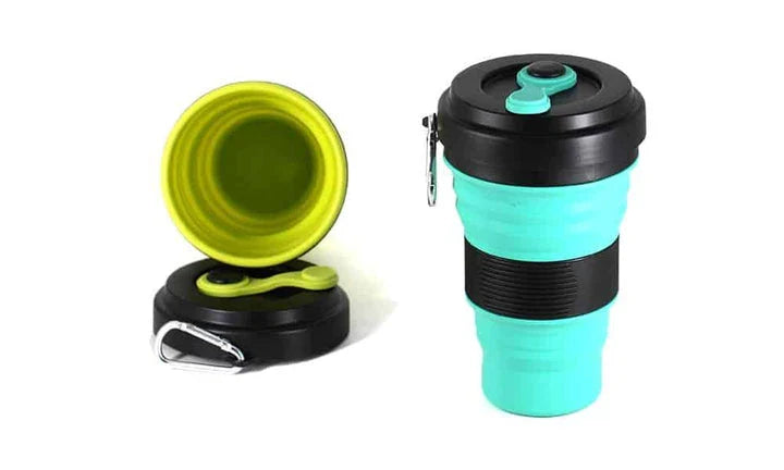 Colourful Folding Silicone Coffee Mug, a portable and eco-friendly companion for on-the-go caffeine enjoyment