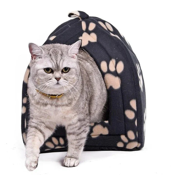 Soft and cosy cotton cat bed in a stylish brown colour, designed for maximum comfort and relaxation for your beloved feline companion.