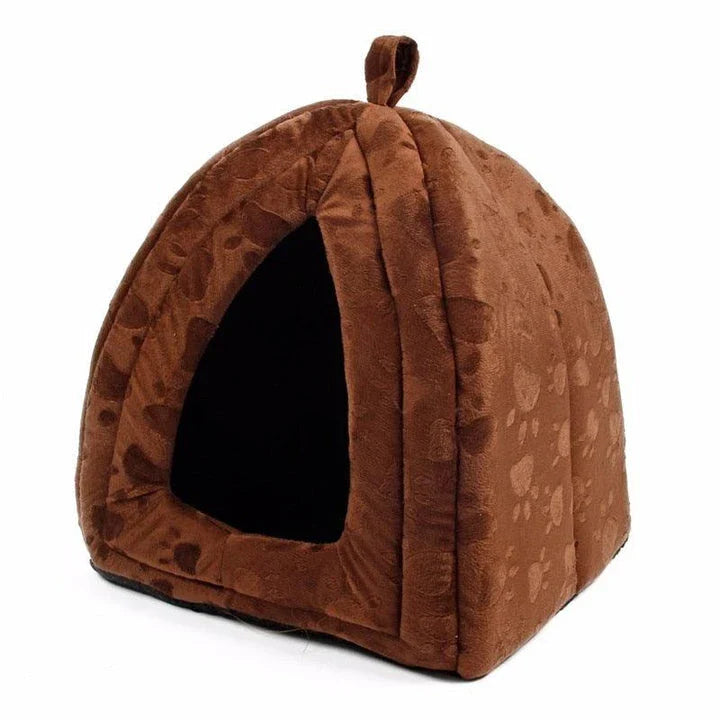 Soft and cosy cotton cat bed in a stylish brown colour, designed for maximum comfort and relaxation for your beloved feline companion.