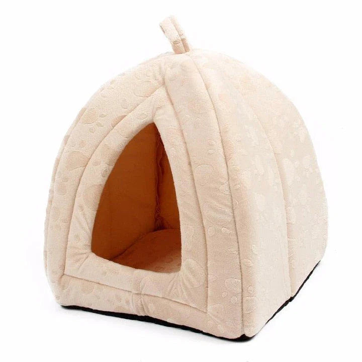 Soft and cosy cotton cat bed in a stylish brown colour, designed for maximum comfort and relaxation for your beloved feline companion.