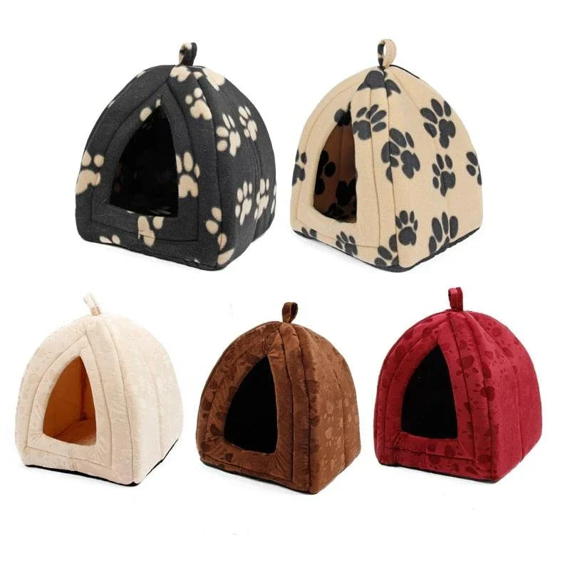 Soft and cosy cotton cat bed in a stylish brown colour, designed for maximum comfort and relaxation for your beloved feline companion.