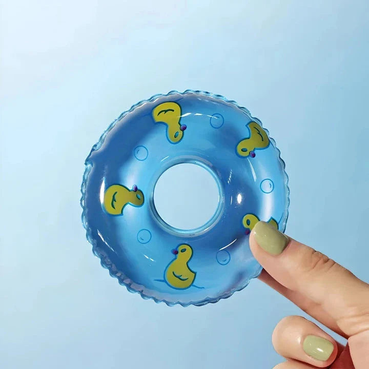 Colourful inflatable swim rings for children's bath time and pool play