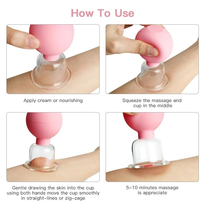 Premium Facial Cupping Massage Set for Skin Lifting and Anti-Cellulite, with adjustable suction and multi-size cups