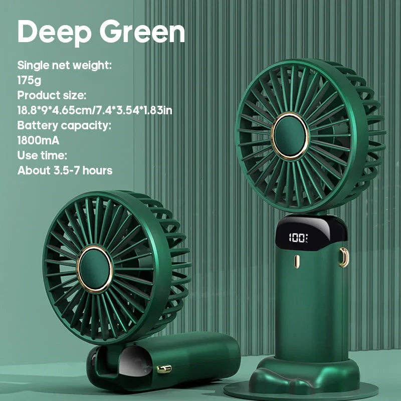 Portable USB Handheld Mini Fan with Phone Stand - Pink Colour Variant
