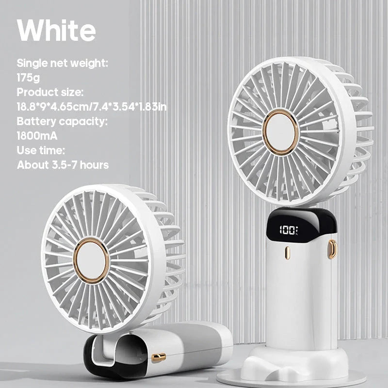 Portable USB Handheld Mini Fan with Phone Stand - Pink Colour Variant
