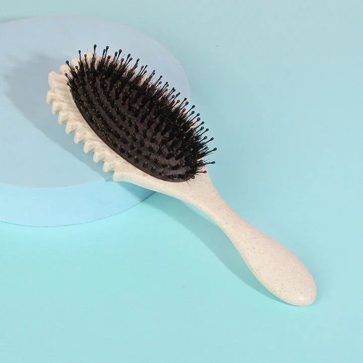 Boar Bristle Curl Defining Detangling Hair Brush - Detangle, shape and define curls with ease