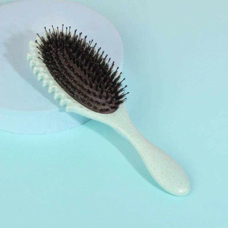 Boar Bristle Curl Defining Detangling Hair Brush - Detangle, shape and define curls with ease
