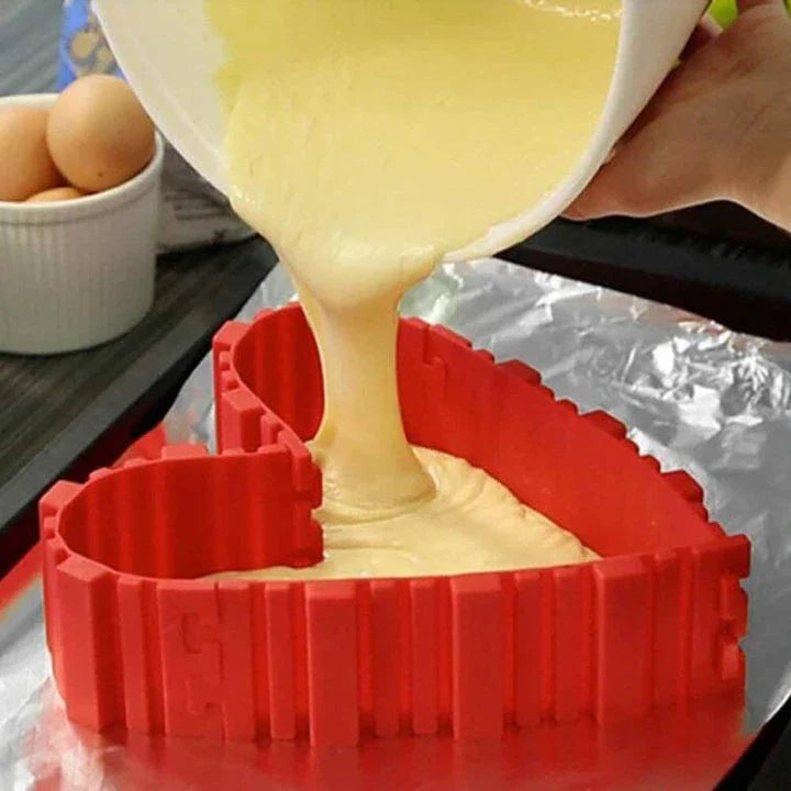 Premium silicone cake baking mould set in blue colour, featuring a unique intricate design for creating extraordinary cakes