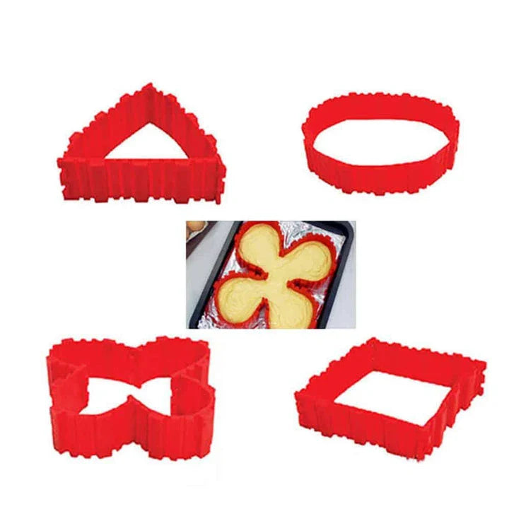 Premium silicone cake baking mould set in blue colour, featuring a unique intricate design for creating extraordinary cakes