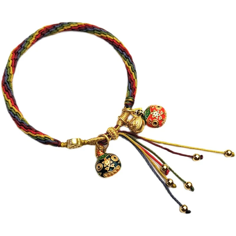 Couple's fashion bracelet with knitted texture and zodiac charm