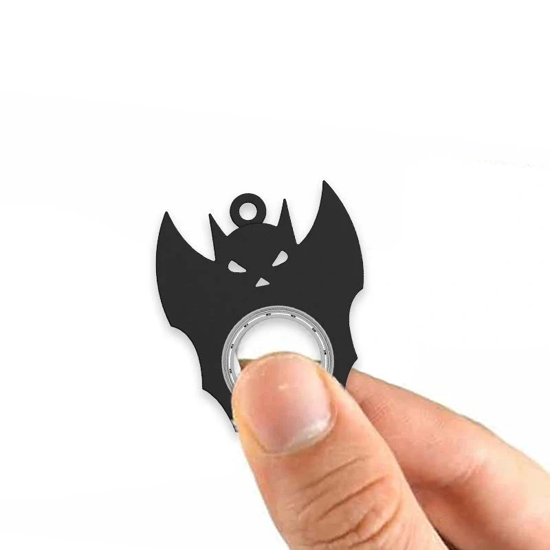 Halloween-themed bat demon ghost fidget spinner keychain toy for stress relief