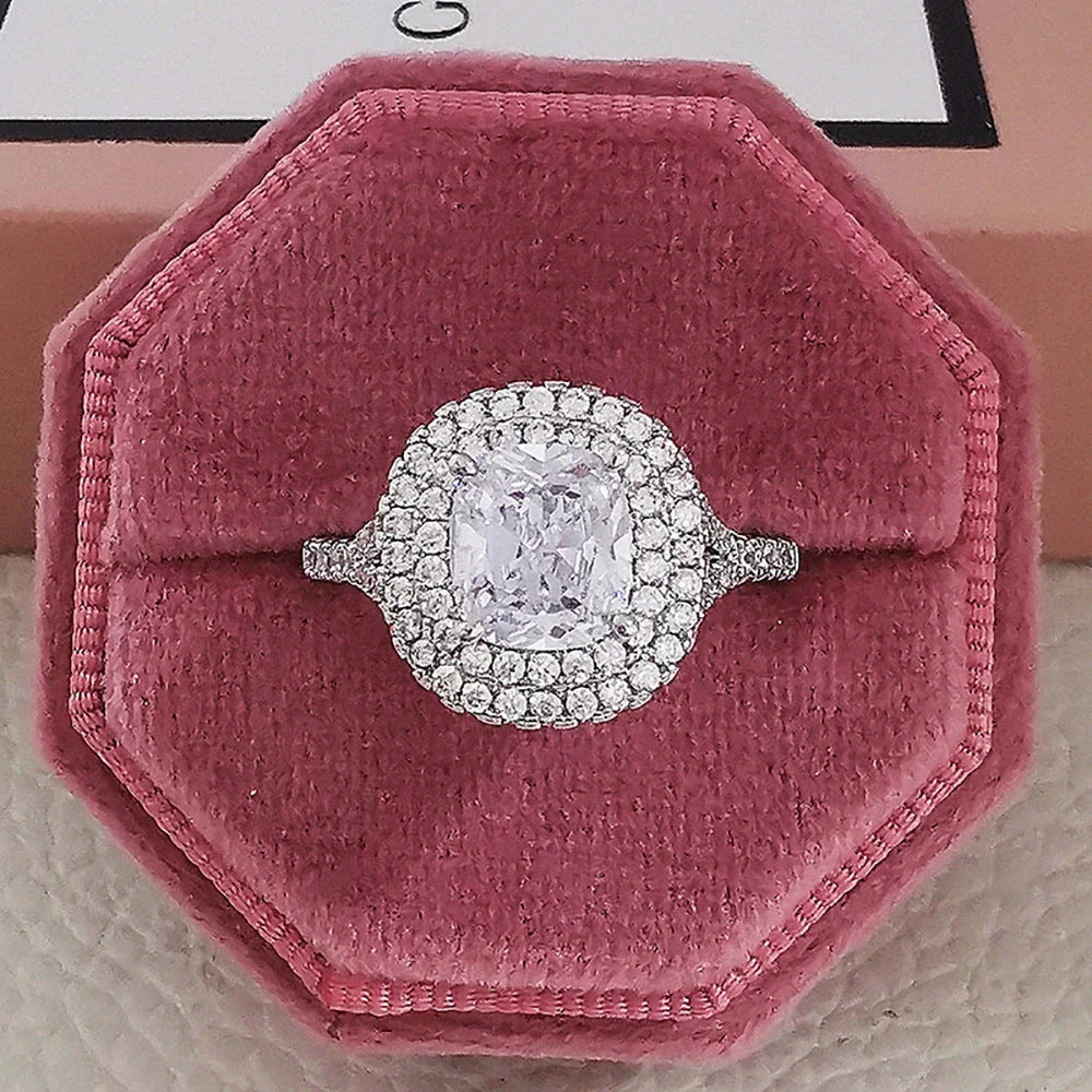 Stunning multicolor charm rings made with high-quality cubic zirconia stones in a captivating geometric design