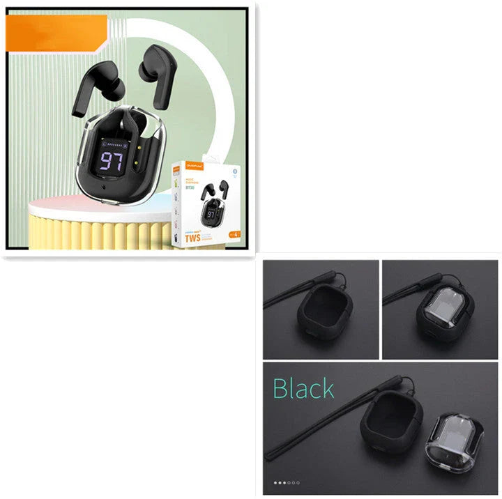 Wireless Bluetooth Earbuds with Digital Display, Noise Reduction, and Long Battery Life