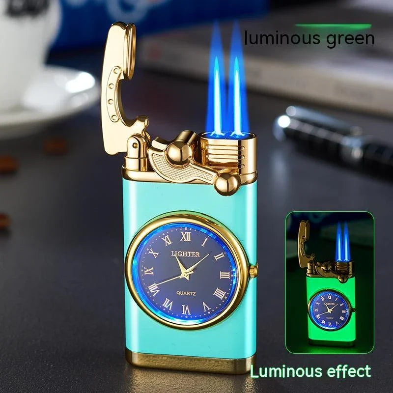 Multipurpose Butane Lighter and Wrist Watch Combo with Adjustable Flame, Durable Construction, and Stylish Design