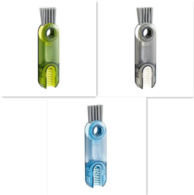 Premium 3-in-1 Cleaning Brush Set with Spiral Brush, Bevel Corner Brush, and Sponge for Cleaning Bottles, Cups, Straws, and More