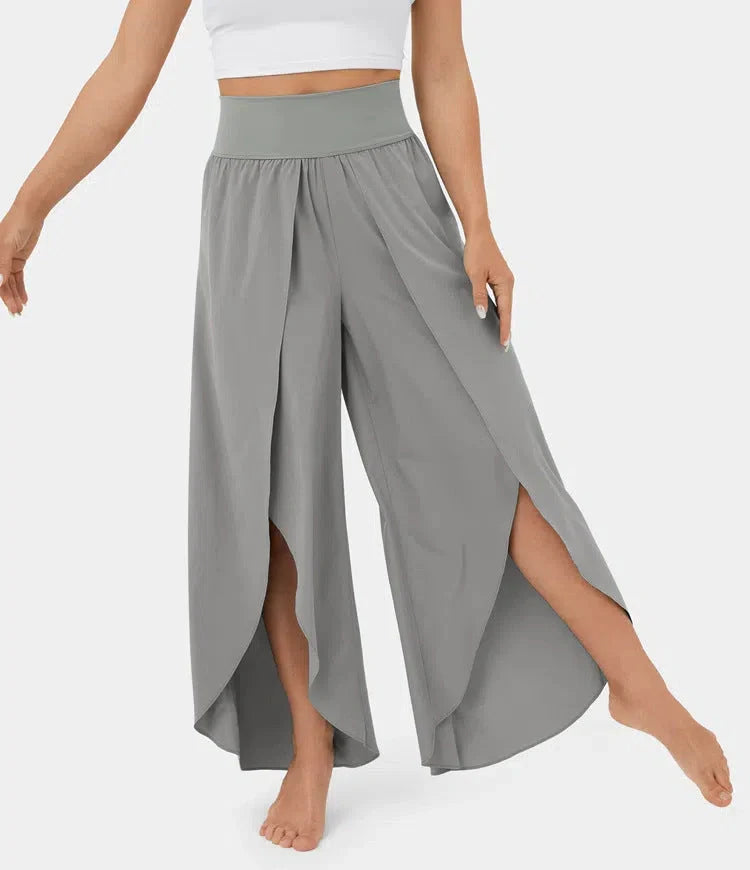 Women's summer high waist loose split yoga pants in various colours