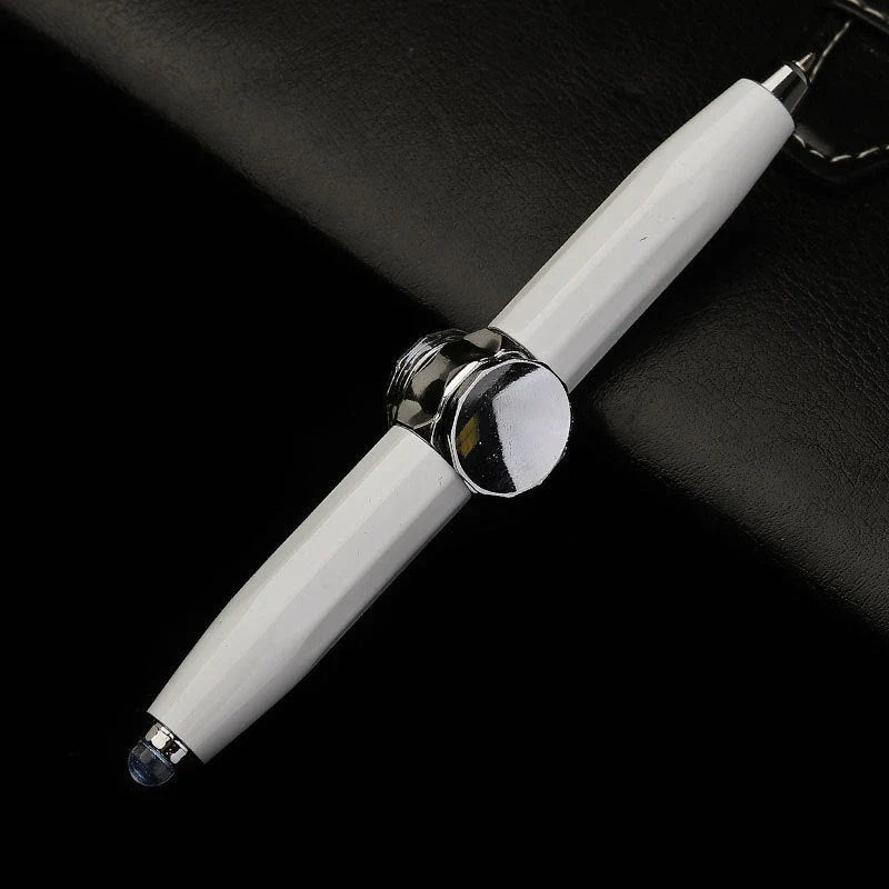 Versatile LED-powered gyro ballpoint pen with a mesmerizing spinner for stress relief and improved productivity
