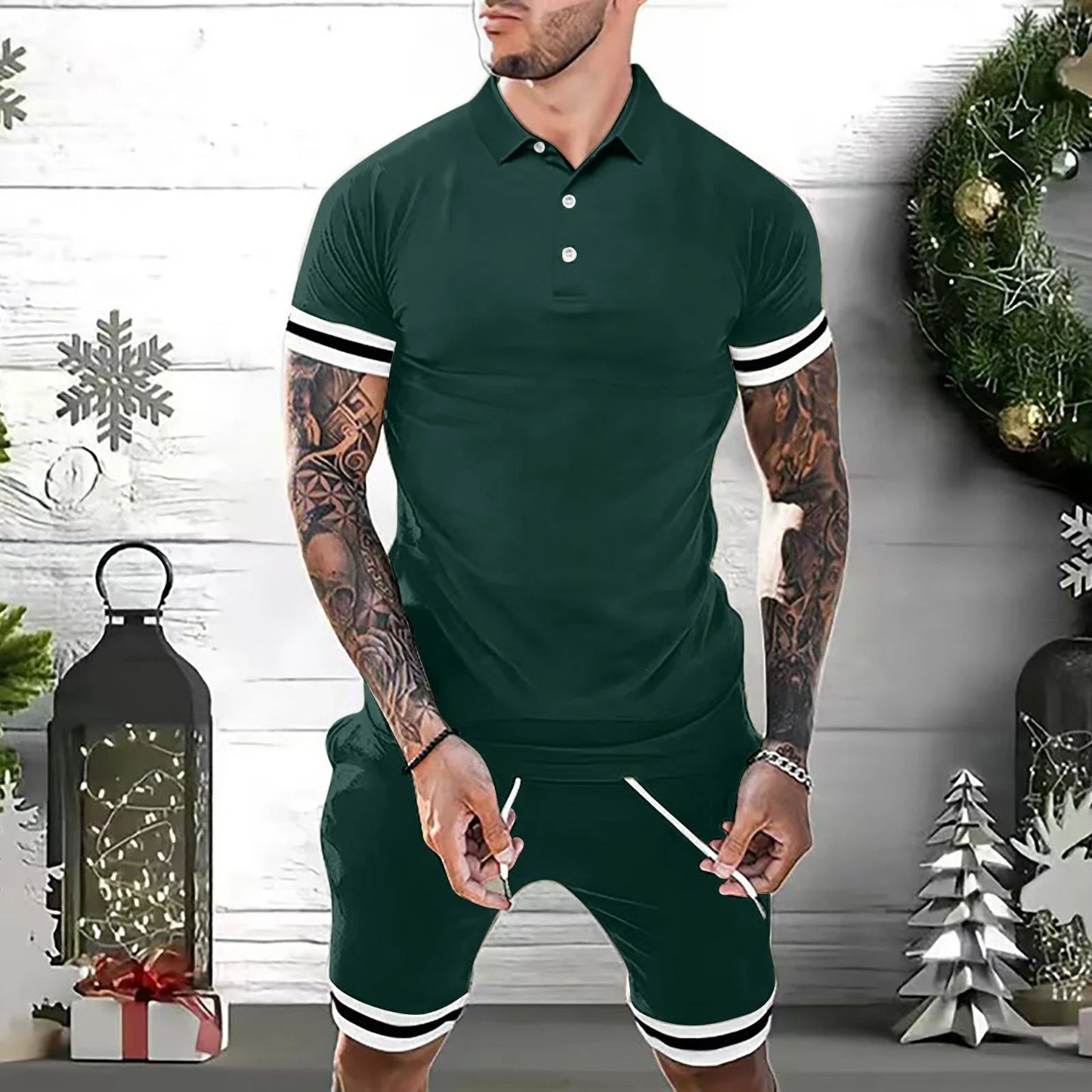 Versatile men's casual 2-piece tracksuit set in various colors and sizes
