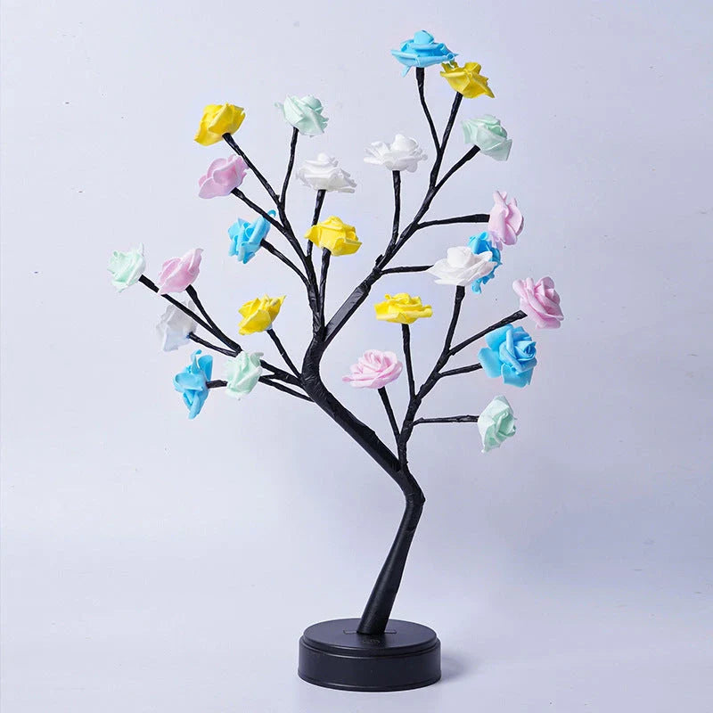 Enchanting 3D rose lamp with various color options, creates romantic ambiance for home decor