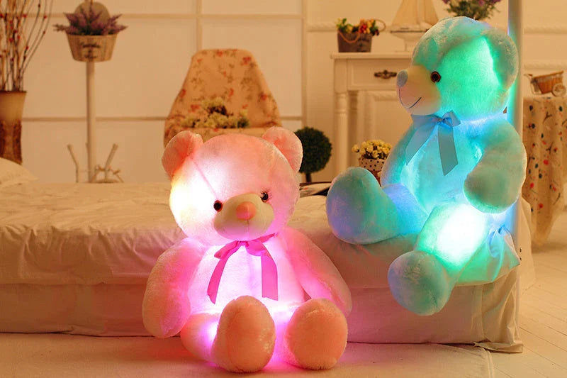 Homeenjoy_UK Illuminating Plush Teddy Bear: Bringing Joy with Colorful LED Glow