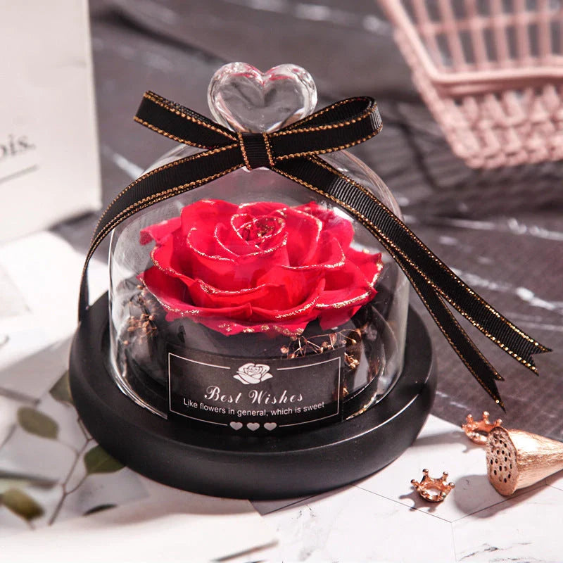Enchanting Eternal Rose Flower Decor with Mesmerizing LED Lighting