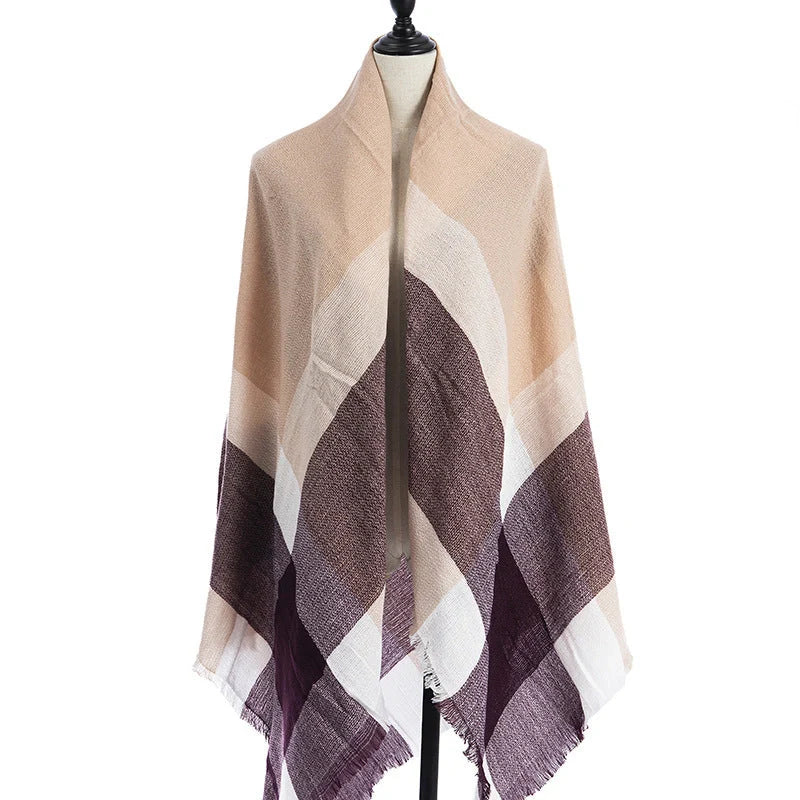 Luxury plus-sized double-sided cashmere-like scarf shawl in various colours