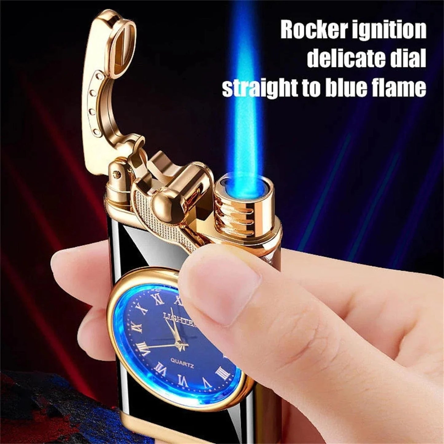 Multipurpose Butane Lighter and Wrist Watch Combo with Adjustable Flame, Durable Construction, and Stylish Design